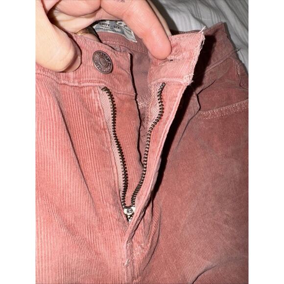 We The Free People Pants Womens 26 (26x26) Pink Corduroy Mid Rise Skinny Raw Hem - Picture 9 of 10
